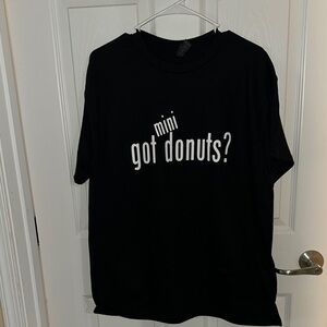 Black T-Shirt with ‘My Mini Me Got Donuts?' Graphic